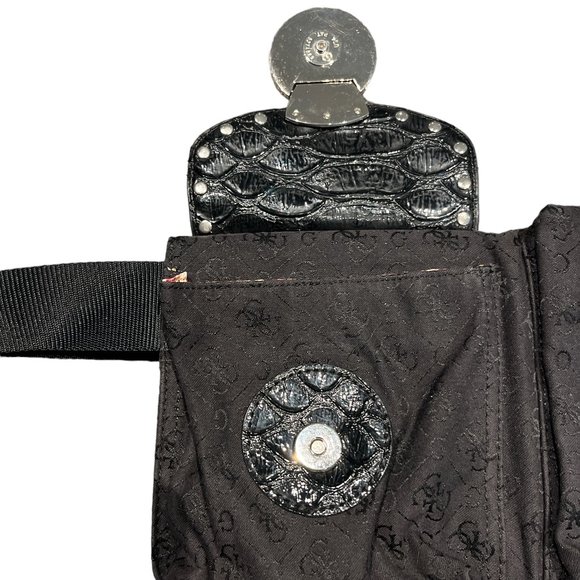 GUESS Belt Bag Y2K Magnetic Closure 2 Zippered Pockets Fits up to 27" Waist - Picture 5 of 13
